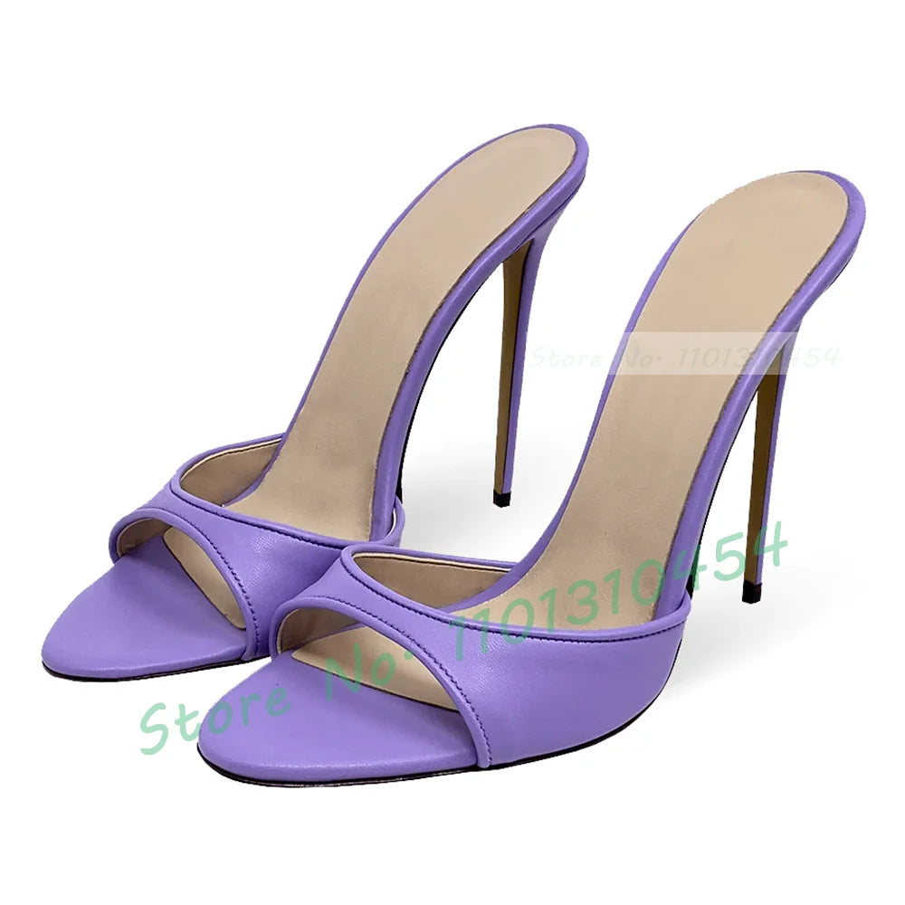 Snake‑Print Open‑Toe Stiletto Slides