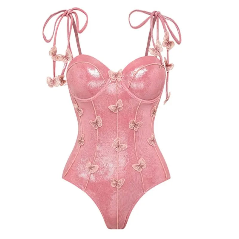 Women’s Printed Ruffle Splice Bikini Bodysuit with Skirt — Summer Beach Cover‑Up Holiday Swimwear Outfit