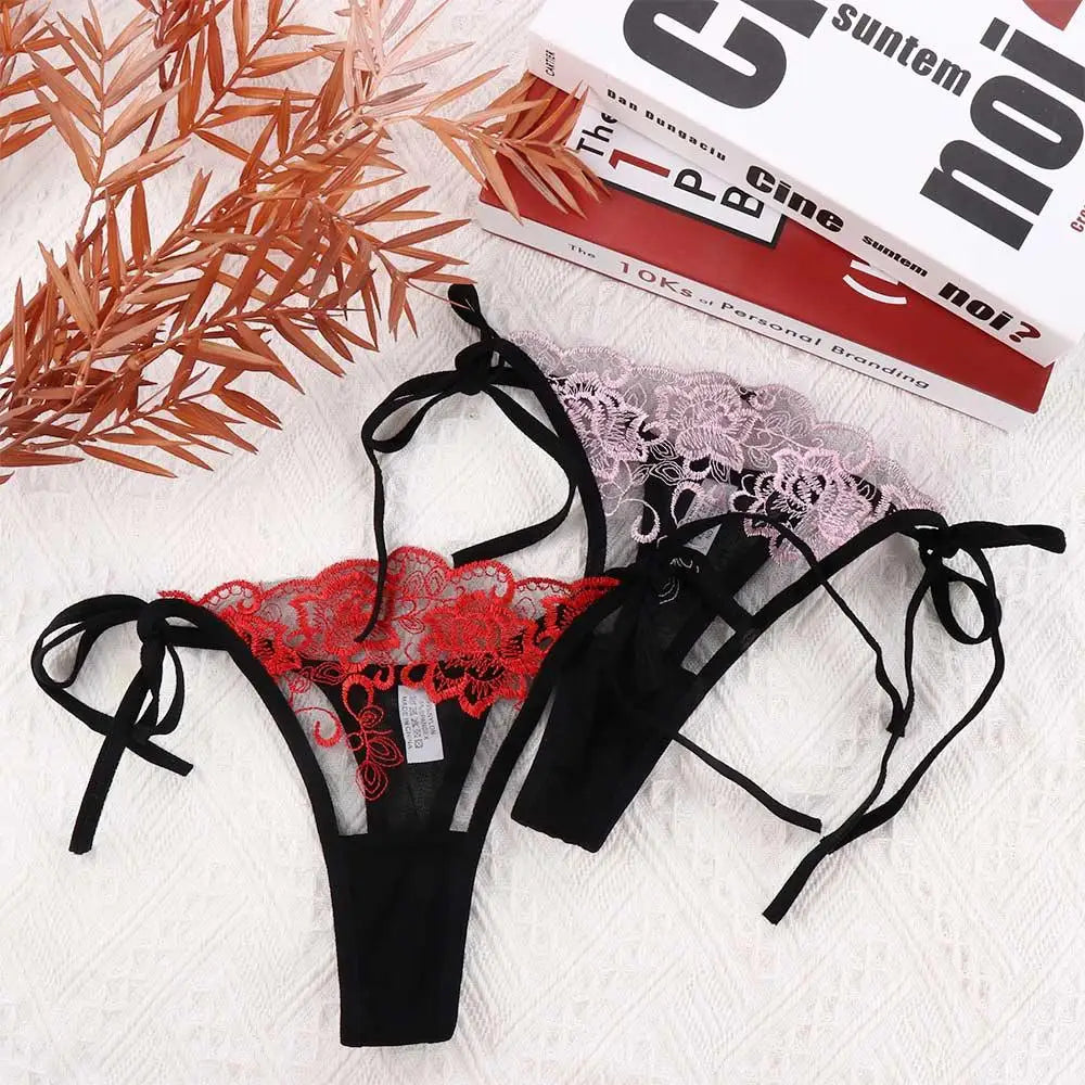 Low‑Waist Transparent Mesh Briefs