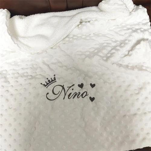 Personalized Baby Blanket with Name for Newborn Boys and Girls Custom Minky Fleece Toddler Crib Stroller Blanket Birthday Gift