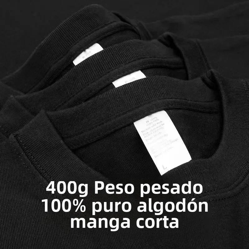 Heavyweight Pure Cotton Oversized T‑Shirt – Tianqing Color Unisex Summer Loose‑Fit Streetwear Tee