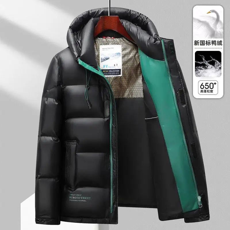 -30° High Quality Winter New Cold resistant Down Jacket Men's Women Short Warm Fashion Brand Parkas Coat