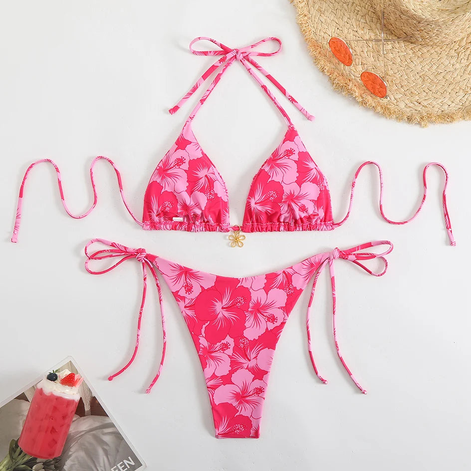 Trendy Two‑Piece Thong Swimsuit