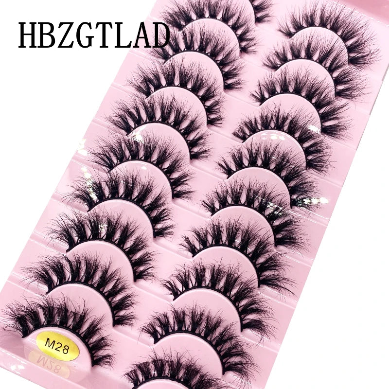 HBZGTLAD New 10 Pairs Natural False Eyelashes Fake Lashes Long Makeup 3d Mink Lashes Extension Eyelash Mink Eyelashes for Beauty