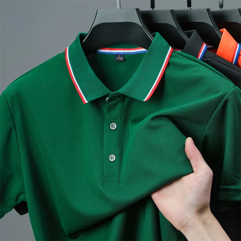 2025 Men’s Solid‑Color Polo Shirt – Summer Casual Short‑Sleeve Fashion Top | Comfortable & Versatile