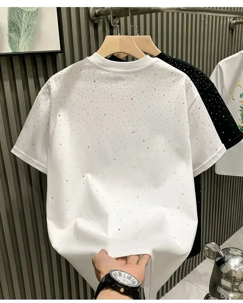 Men’s Rhinestone Rivet T‑Shirt