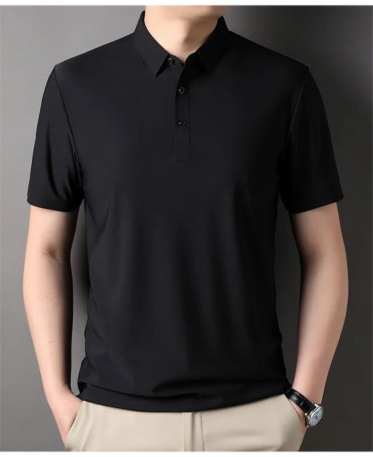 Ice Silk Short‑Sleeve Polo Shirt