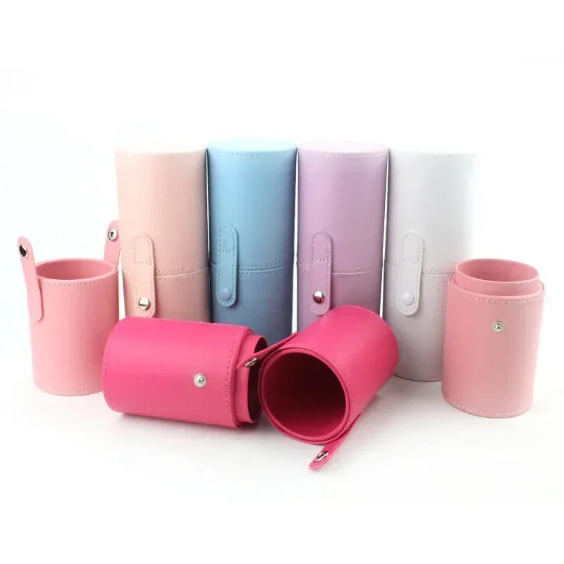 Makeup Brushes Holder Bag Portable Travel PU Marbling Empty Container Storage Cosmetics Brush Pen Brushes Organizer Makeup Tools