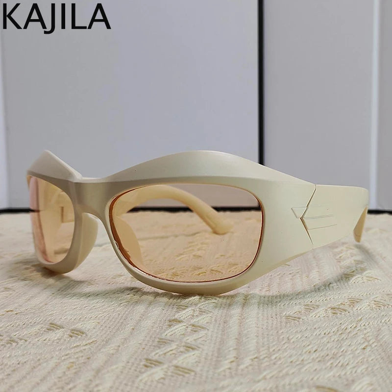 Cyber Y2K Punk Sunglasses Women Men Sports Square Sun Glasses for Ladies 2025 Luxury Brand Steampunk Sliver Eyewear Shades UV400