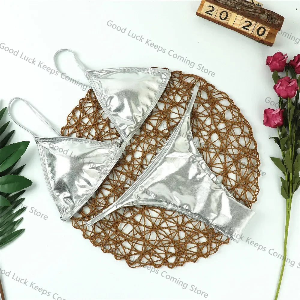 Women’s Sexy Sequin Brazilian Bikini Set