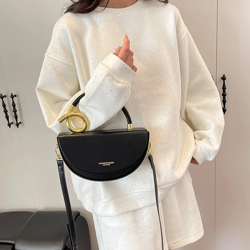 Small Crossbody Bags For Women Designer Semicircle Saddle Bag 8 Colors Pu Leather Handbag Luxury Brand Lady Shoulder Bags