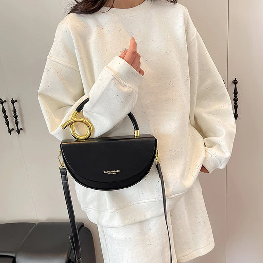 Small Crossbody Bags For Women Designer Semicircle Saddle Bag 8 Colors Pu Leather Handbag Luxury Brand Lady Shoulder Bags