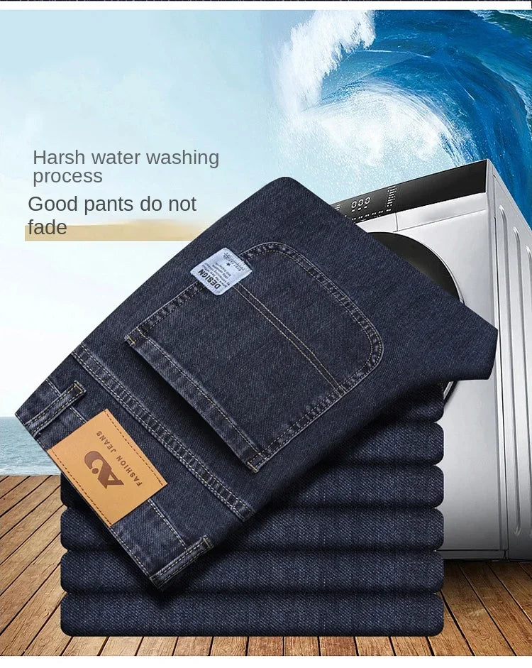 Four‑Season Straight Jeans