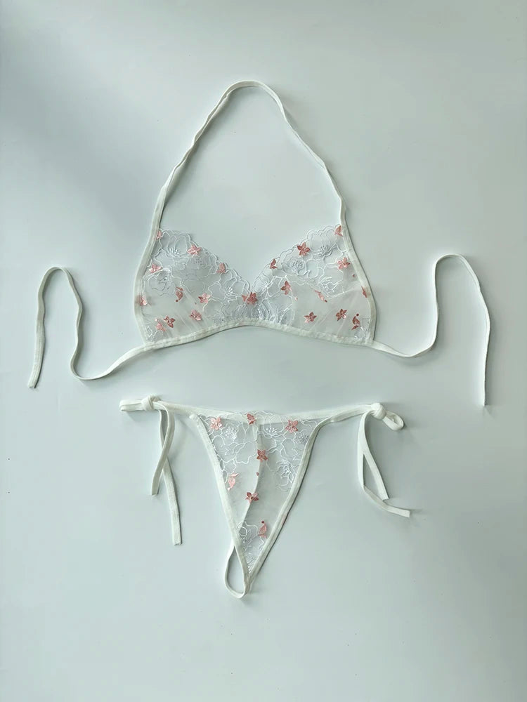 Custom Name Crystal Letter Lace Lingerie Set
