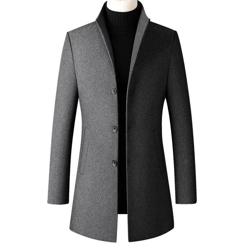 TFETTERS Brand Trench Coat Korean Fashion Business Casual Stand Collar Long Jackets for Men 2026 Autumn Windbreaker Winter Coats
