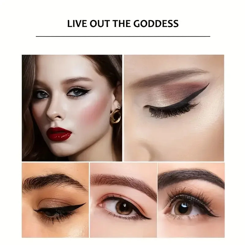 The 4-color fine eyeliner is soft and durable, easy to apply makeup on, fine, quick-drying, long-lasting eyeliner, waterproof