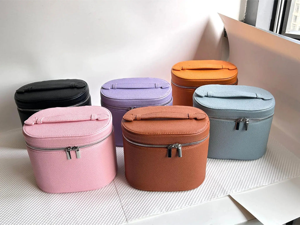 Travel Cosmetic Organizer • Toiletry Bag for Women & Girls • With Handle & Dividers