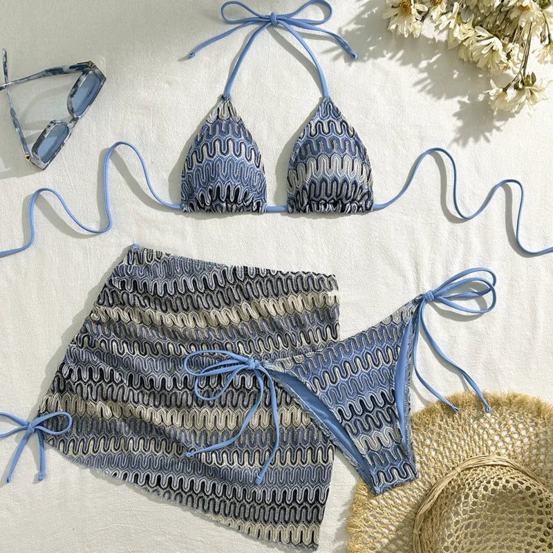 Three‑Piece Brazilian Bikini Set