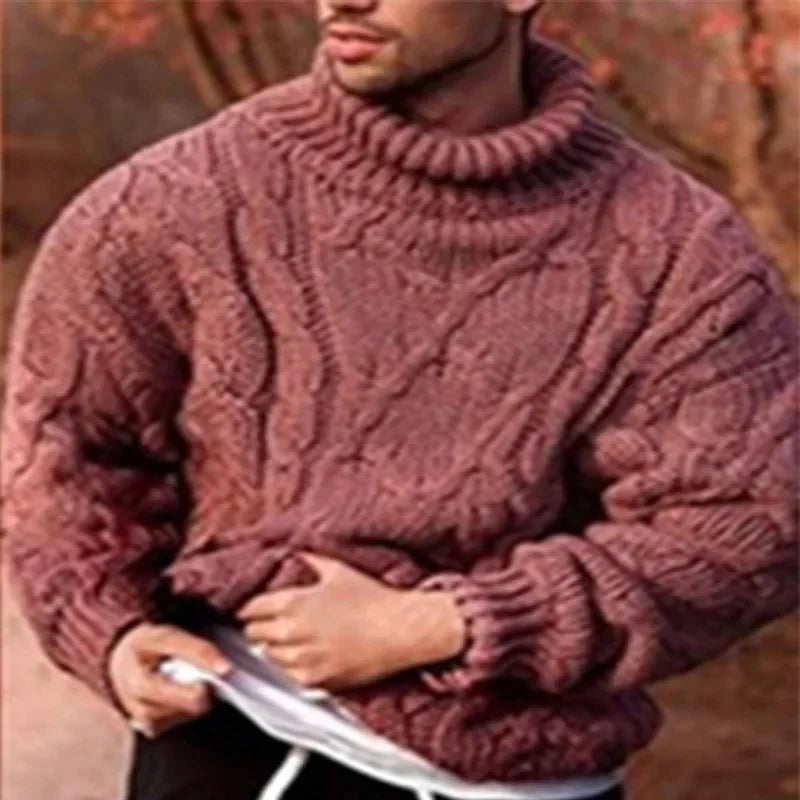 Knitted Polo Turtleneck Sweater