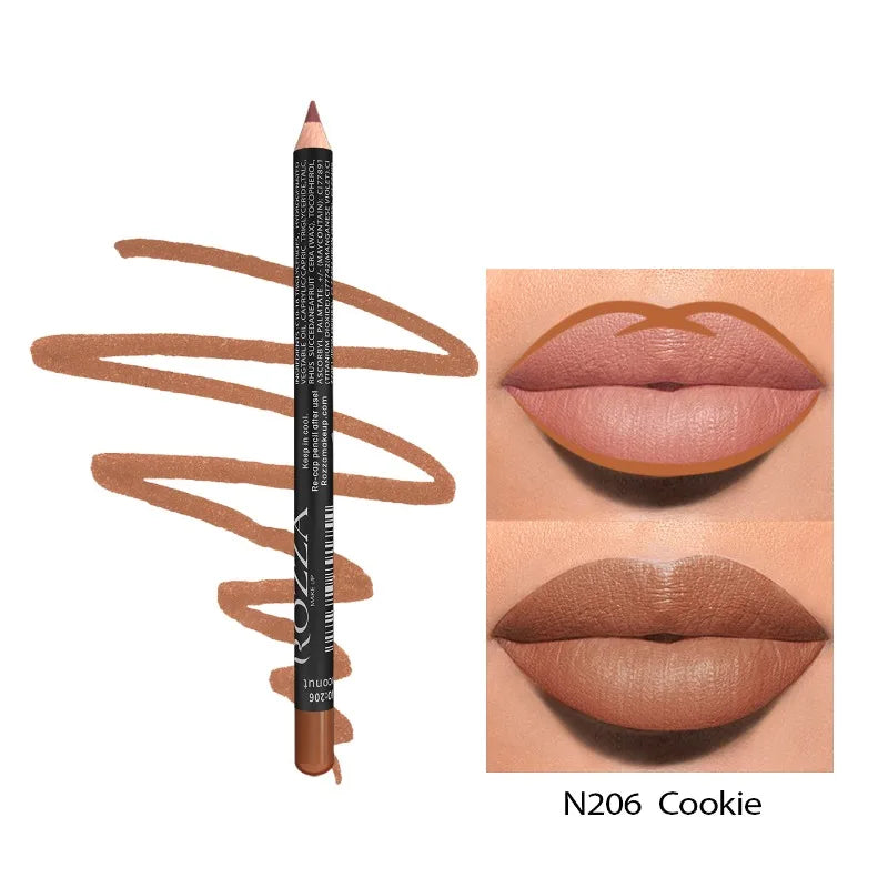 14‑Color Nude Matte Lip Liner Pencil – Long‑Lasting, Waterproof & High‑Pigment Slim Lip Pencil