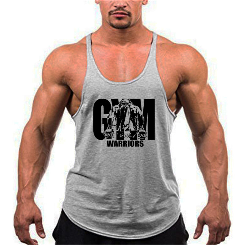Men’s Bodybuilding Y‑Back Tank Top – Cotton Breathable Gym Muscle Vest, Fitness Workout Sleeveless Shirt