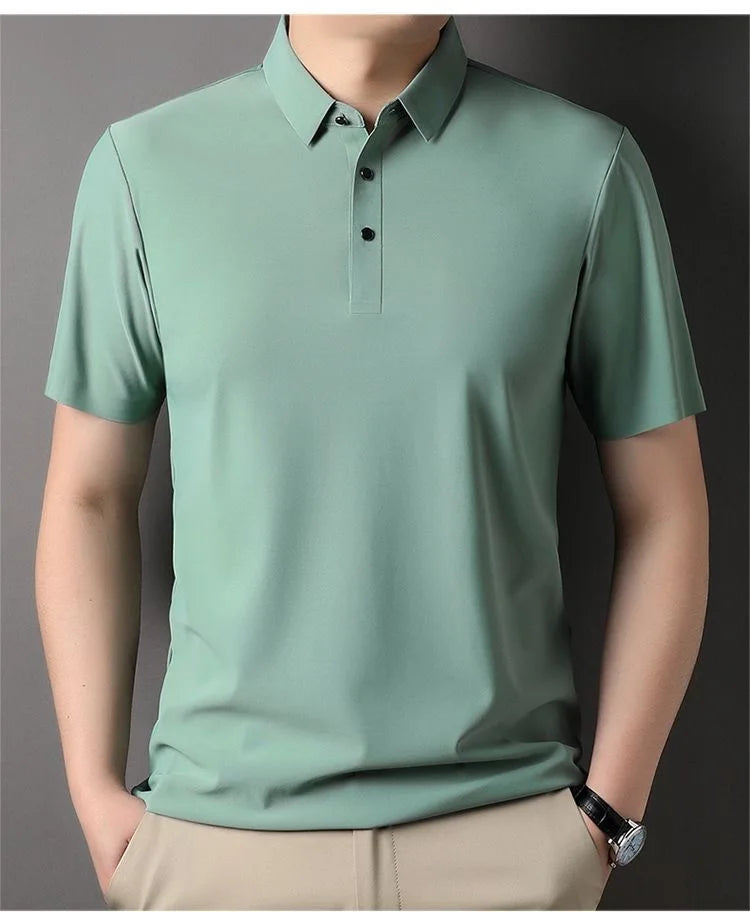 Ice Silk Short‑Sleeve Polo Shirt
