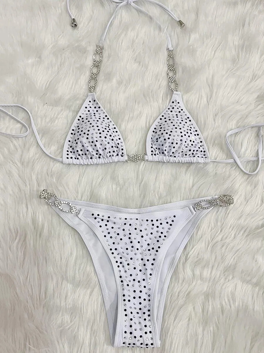 Shiny Sequin Rhinestone Bikini