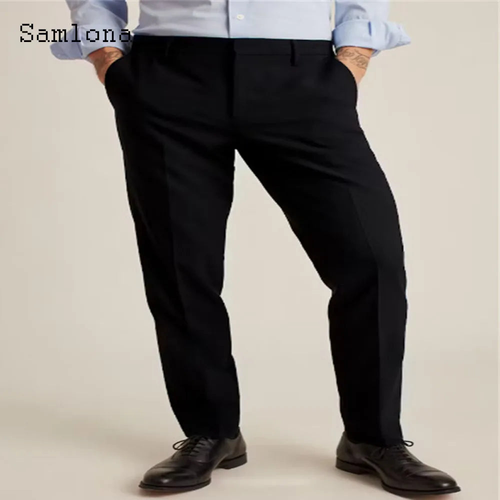 Solid White Formal Suit Pants