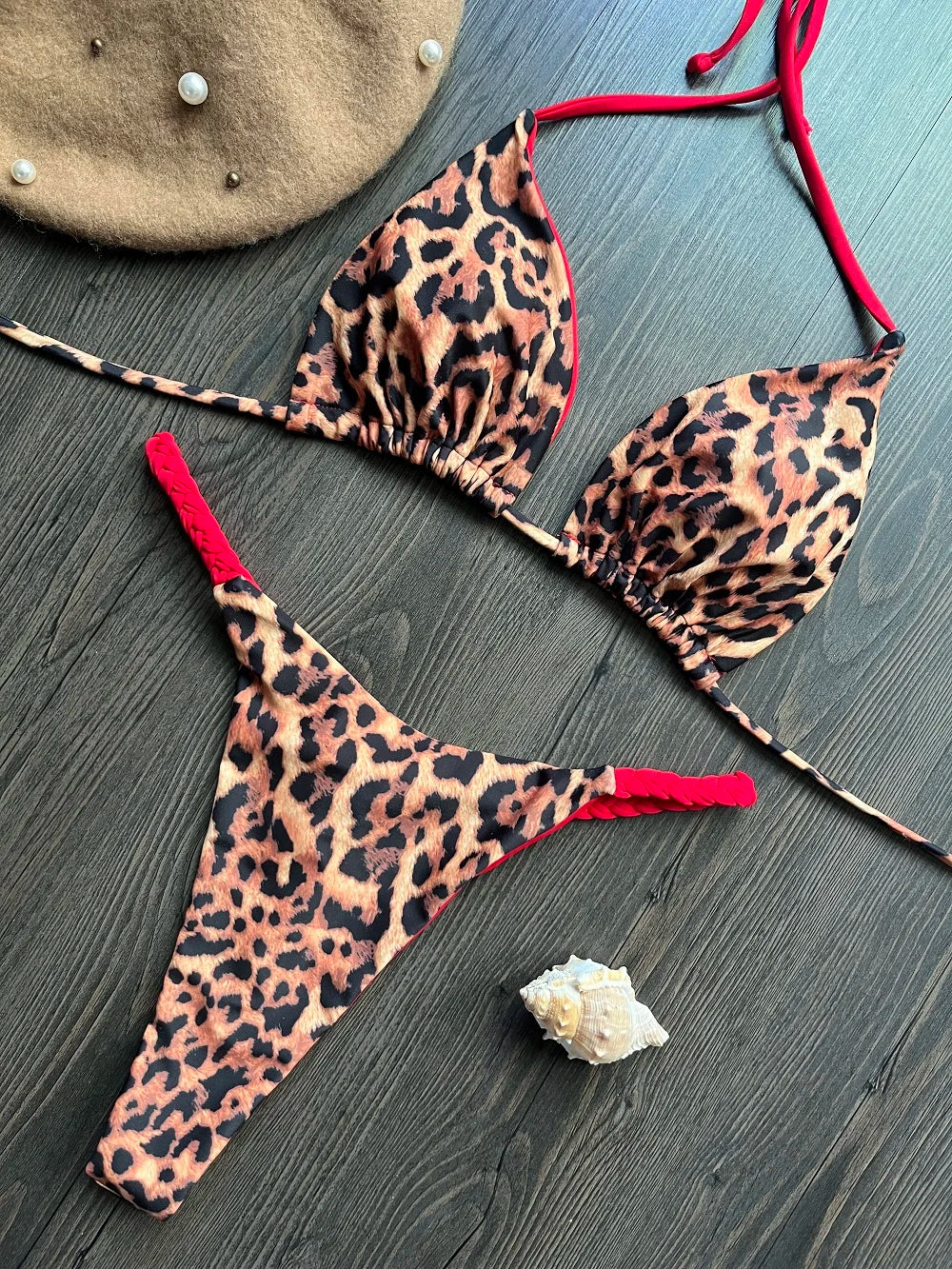 Zebra Print High‑Waist Brazilian Bikini
