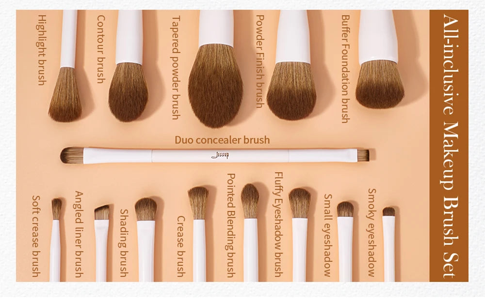 Jessup T329 Makeup Brush Set – 10–14 Piece Professional Synthetic Brush Collection