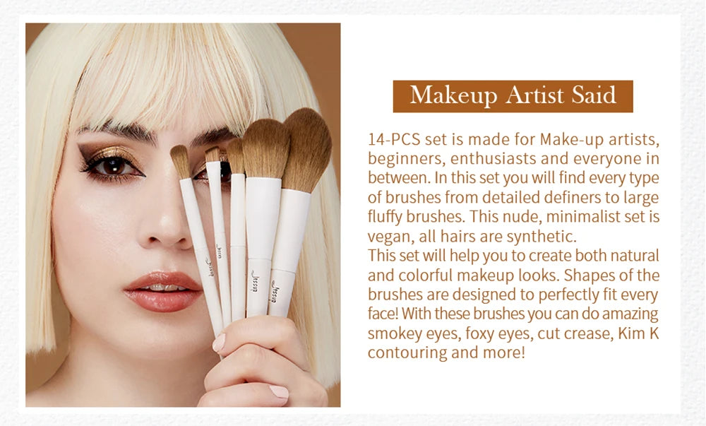 Jessup T329 Makeup Brush Set – 10–14 Piece Professional Synthetic Brush Collection