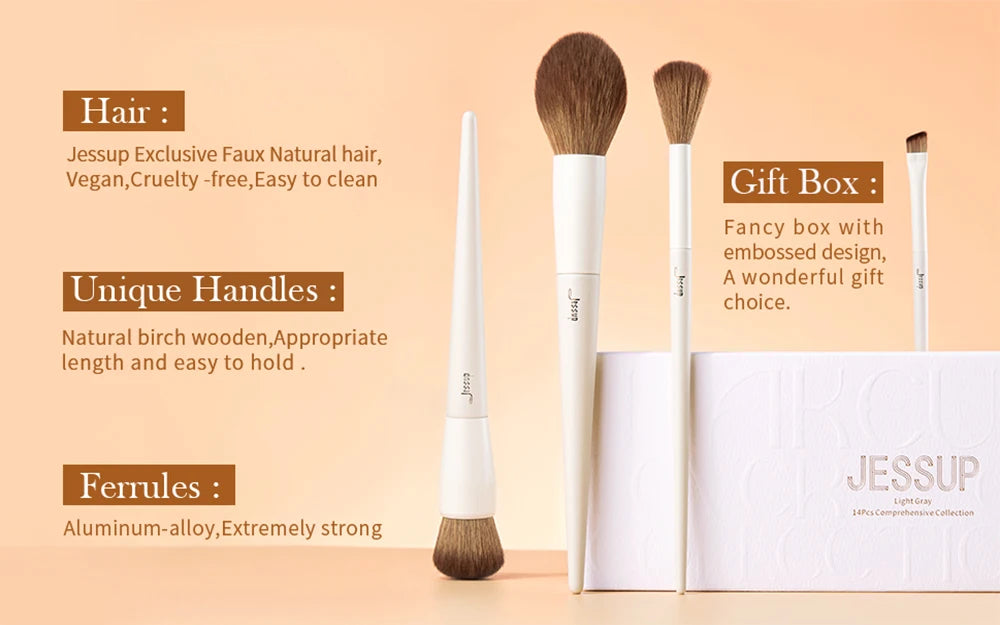 Jessup T329 Makeup Brush Set – 10–14 Piece Professional Synthetic Brush Collection