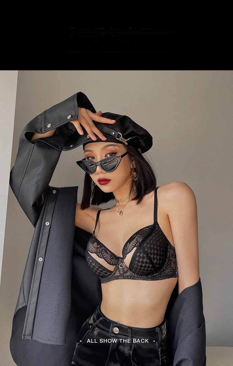 New Sexy Splicing Lace Underwear Women Bra and High Waist Panties Set Cozy Underwie Push Up Brassiere Ladies Temptation Lingerie