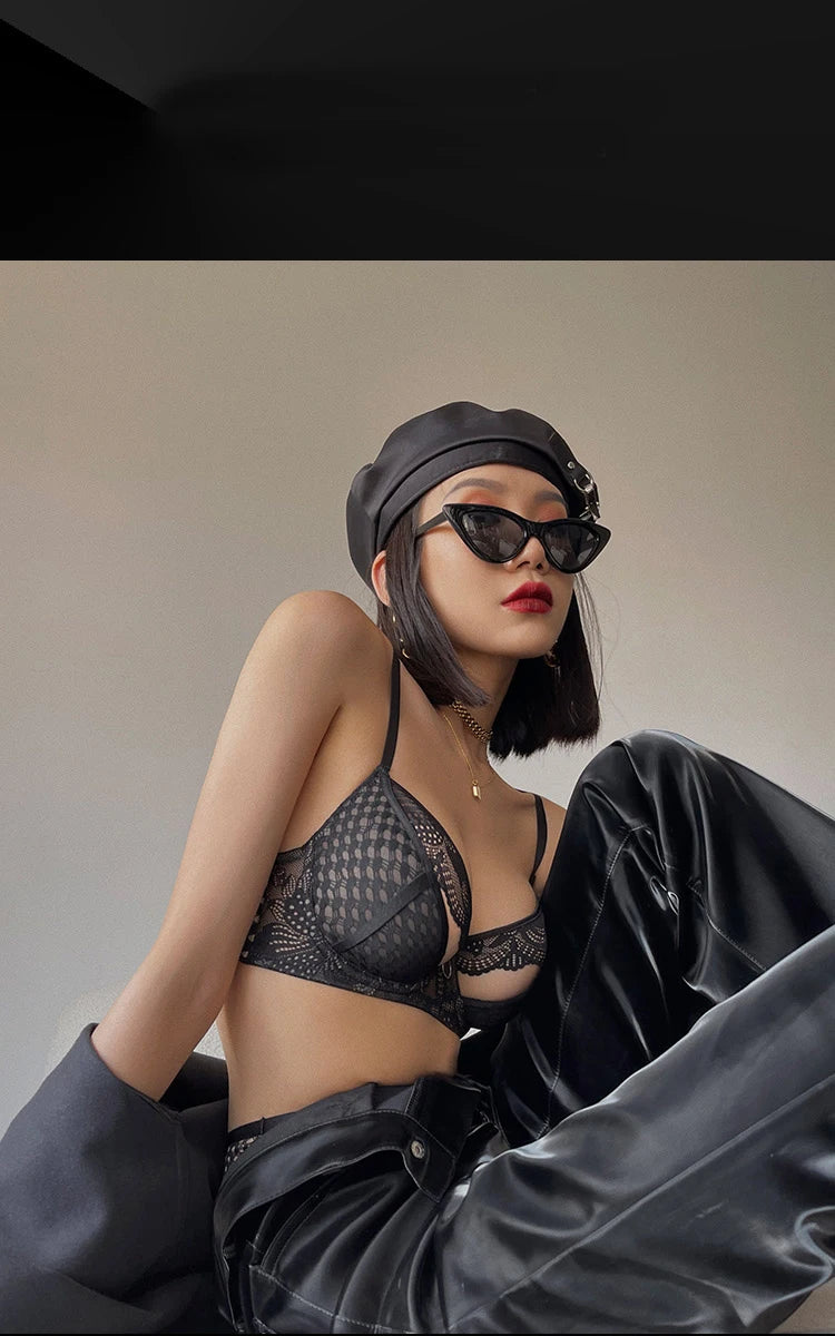New Sexy Splicing Lace Underwear Women Bra and High Waist Panties Set Cozy Underwie Push Up Brassiere Ladies Temptation Lingerie