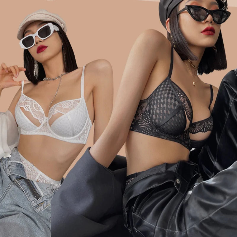 New Sexy Splicing Lace Underwear Women Bra and High Waist Panties Set Cozy Underwie Push Up Brassiere Ladies Temptation Lingerie