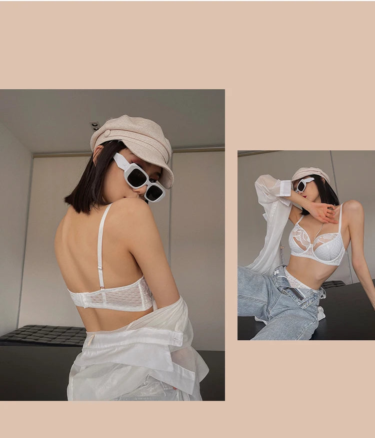 New Sexy Splicing Lace Underwear Women Bra and High Waist Panties Set Cozy Underwie Push Up Brassiere Ladies Temptation Lingerie